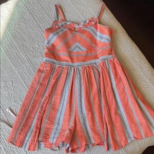 Bonnie Jean Coral and Gray Textured Dress jumpsuit shorts